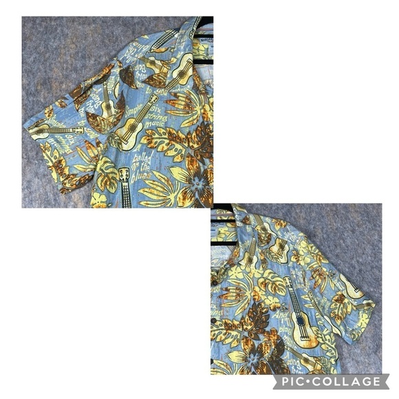 Margaritaville Floral Guitar Hawaiian Jimmy Buffet Button Up Shirt - Sz XXL - Picture 5 of 15